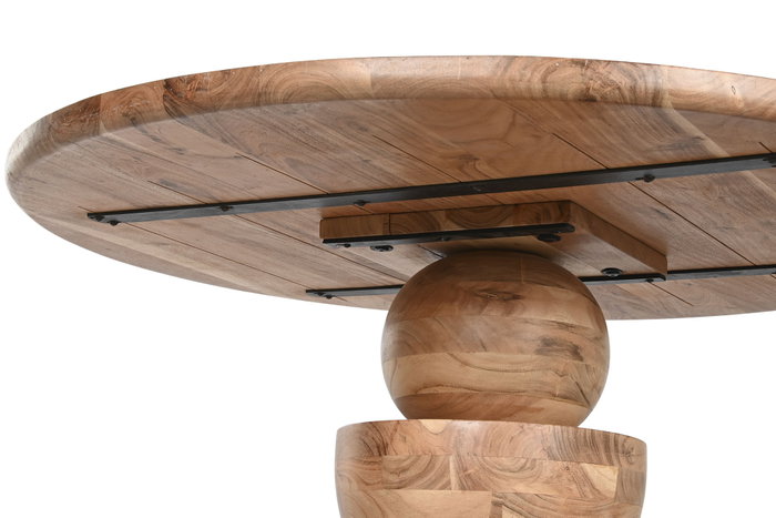 DKD Home Decor Mesa Redonda de Comedor Acacia Natural 115x115x76