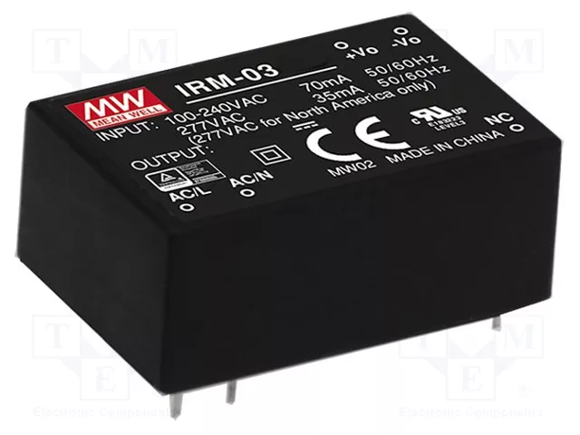 MEAN WELL IRM-03-3.3 Convertidor AC/DC 3W 3,3VDC MEAN WELL IRM-03-3.3 Convertidor AC/DC 3W 3,3VDC