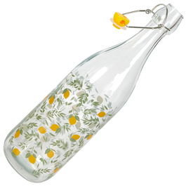 Home Deco Factory Botella de Vidrio 1 L Limones Colección Bain De Soleil