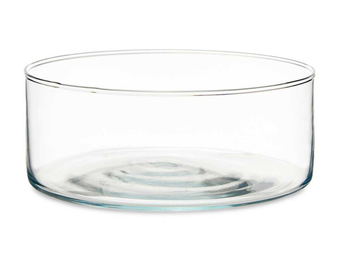 Giftdecor Tarrina de Cristal Cilindro Transparente 25 cm Diam x 10 cm Alto (Set de 4)