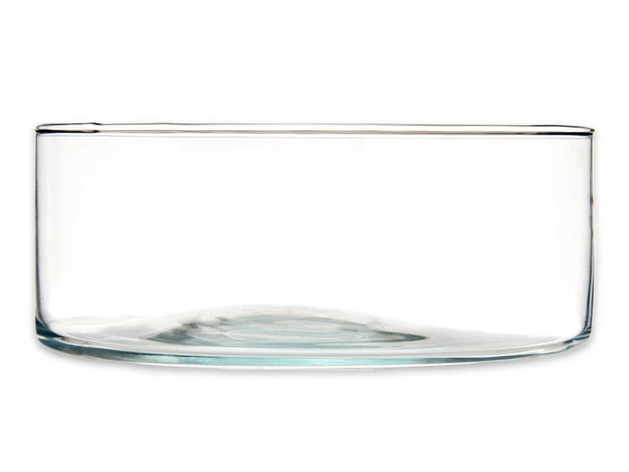 Giftdecor Tarrina de Cristal Cilindro Transparente 25 cm Diam x 10 cm Alto (Set de 4)