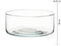 Giftdecor Tarrina de Cristal Cilindro Transparente 25 cm Diam x 10 cm Alto (Set de 4)