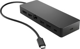 HP Concentrador multipuerto universal USB-C 50H55UT, 7 Puertos, 4K HDMI, DisplayPort, Ethernet, Negro