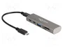 DeLOCK Hub USB 64236 con 3 puertos y lector de tarjetas SD/Micro SD Gris