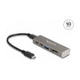 DeLOCK Concentrador USB 3 puertos con lector de tarjetas SD/Micro SD y USB Type-C Gris