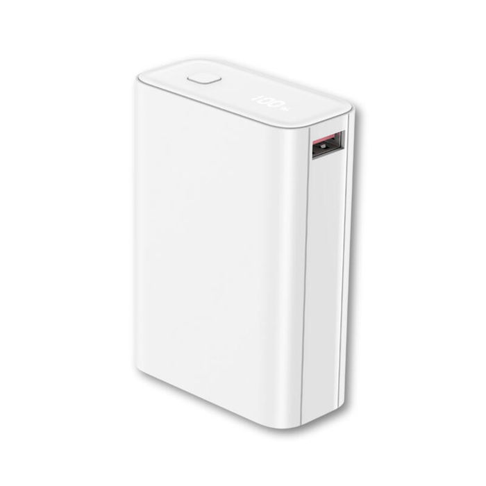 Qcharx Kratos Power Bank Inalámbrico 20000mAh Blanco - Carga Rápida 22.5W, USB-C PD 20W, Doble Salida USB, Compacto y Resistente para Móviles y Tablets