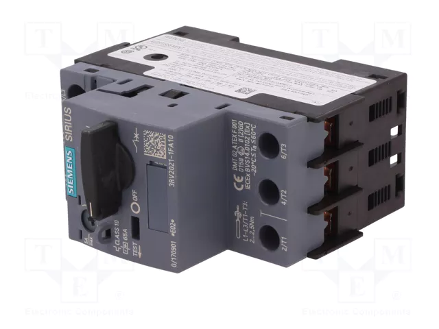 SIEMENS 3RV2 Interruptor motorizado 1,5kW 220÷690VAC SIEMENS 3RV2 Interruptor motorizado 1,5kW 220÷690VAC