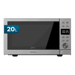 Cecotec Microondas Grandheat 2000 Flatbed de 20 L, 700 W, Negro y Acero