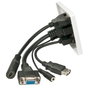 Lindy 60220 Adaptador Multipuerto HDMI + VGA + USB-A + 3.5mm Blanco