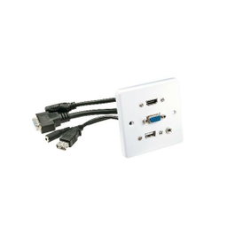 Lindy 60220 Adaptador HDMI + VGA + USB A + 3.5mm Blanco