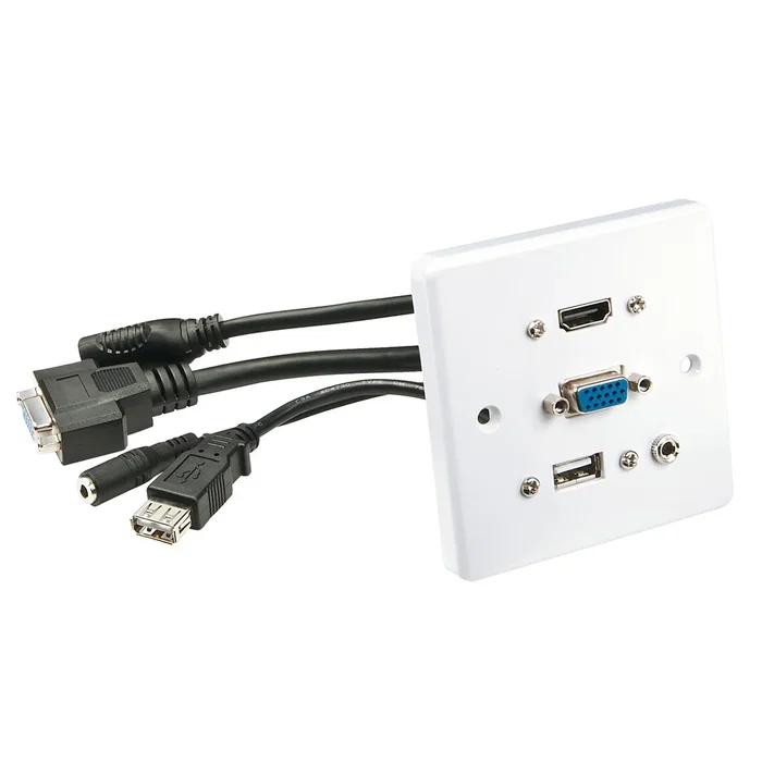 Lindy 60220 Toma de Corriente Múltiple HDMI, VGA, USB Tipo A y 3.5 mm para Audio, Color Blanco Lindy 60220 Toma de Corriente Múltiple HDMI, VGA, USB Tipo A y 3.5 mm para Audio, Color Blanco