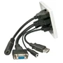 Lindy 60220 Toma de Corriente Múltiple HDMI, VGA, USB Tipo A y 3.5 mm para Audio, Color Blanco