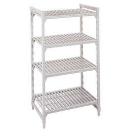 CAMBRO - MPU6918V4PKG - Estantería Premium con 4 estantes ventilados, fondo 60 cm, longitud 98 cm y 180 cm de altura - Blanco Moteado
