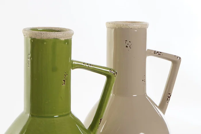 DKD Home Decor Jarrón de Porcelana Envejecido Surtido de 2 Unidades