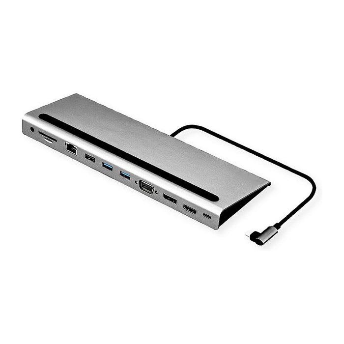 VALUE Docking Station USB 3.2 Gen 2 Typ C Multiport con 4K HDMI/DP, VGA, LAN y Lector de Tarjetas VALUE Docking Station USB 3.2 Gen 2 Typ C Multiport con 4K HDMI/DP, VGA, LAN y Lector de Tarjetas