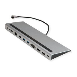 VALUE 12.99.1117 Docking Station Multiport USB 3.2 Gen 2 Type-C, 4K HDMI/DP, VGA, Gris
