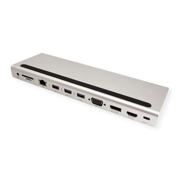VALUE Docking Station USB 3.2 Gen 2 Typ C Multiport con 4K HDMI/DP, VGA, LAN y Lector de Tarjetas VALUE Docking Station USB 3.2 Gen 2 Typ C Multiport con 4K HDMI/DP, VGA, LAN y Lector de Tarjetas