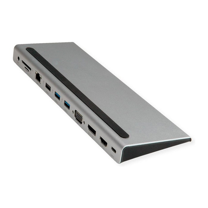 VALUE Docking Station USB 3.2 Gen 2 Typ C Multiport con 4K HDMI/DP, VGA, LAN y Lector de Tarjetas VALUE Docking Station USB 3.2 Gen 2 Typ C Multiport con 4K HDMI/DP, VGA, LAN y Lector de Tarjetas