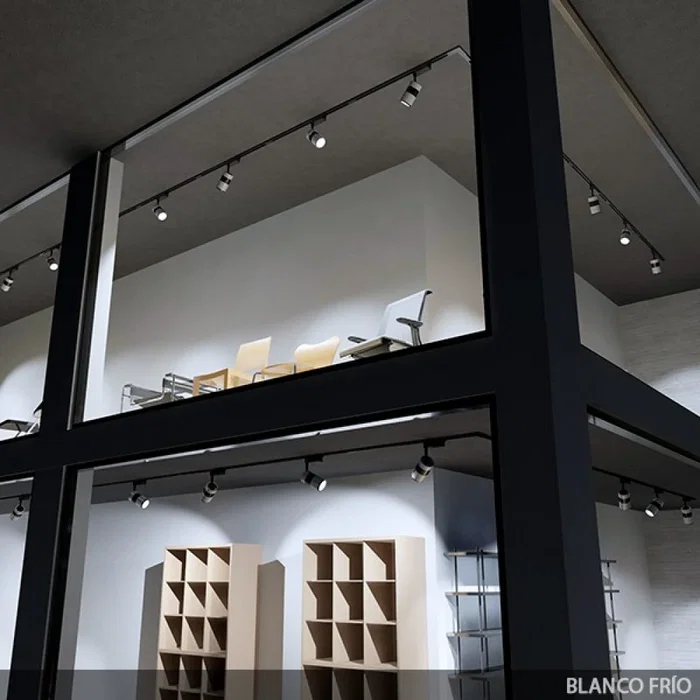 Annabelle Foco de Carril LED 20W 2000 Lumen CRI85 6000K Blanco Frío Monofásico Larga Duración PL-218050-CW-W