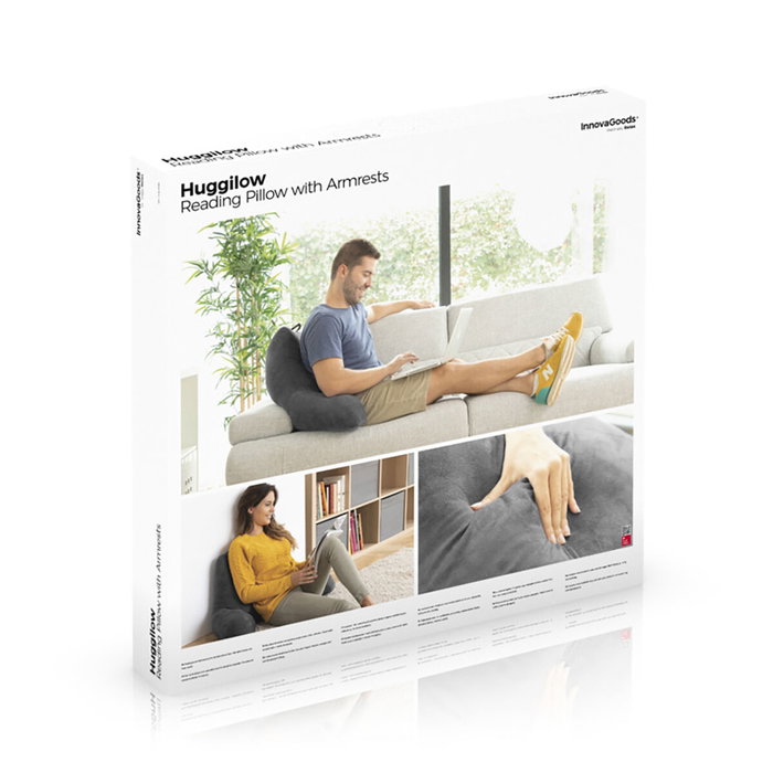 InnovaGoods Almohada de Lectura Huggilow Wellness Relax con Apoyabrazos