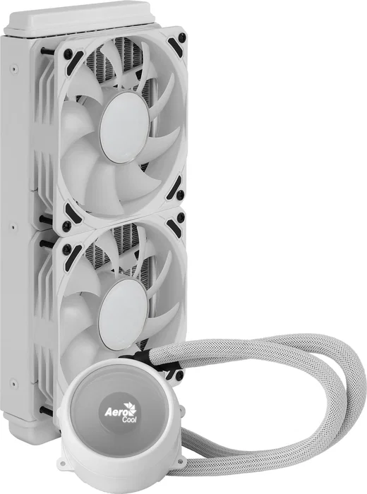 Aerocool Kit de Refrigeración Líquida CPU AIO Mirage L240 Infinity Mirror RGB Blanco - 240mm con 2 Ventiladores ARGB, Bomba Silenciosa, Compatible con Sockets Intel y AMD