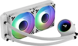 Aerocool Kit de Refrigeración Líquida CPU AIO Mirage L240 Infinity Mirror RGB Blanco - 240mm con 2 Ventiladores ARGB, Bomba Silenciosa, Compatible con Sockets Intel y AMD
