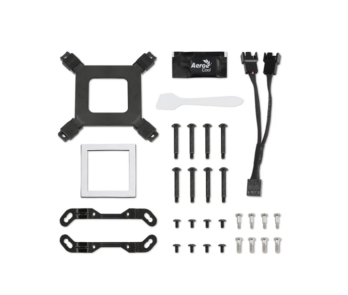 Aerocool Kit de Refrigeración Líquida CPU AIO Mirage L240 Infinity Mirror RGB Blanco - 240mm con 2 Ventiladores ARGB, Bomba Silenciosa, Compatible con Sockets Intel y AMD