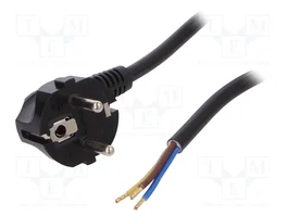 PLASTROL Cable de alimentación H03VV-F, OMY 3x1,5mm2 1,5m negro