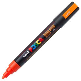 POSCA Marcador PC-5M No Permanente Punta Bala 1.8-2.5mm Fluorescente Naranja - Pack de 6 Unidades (Set de 6)