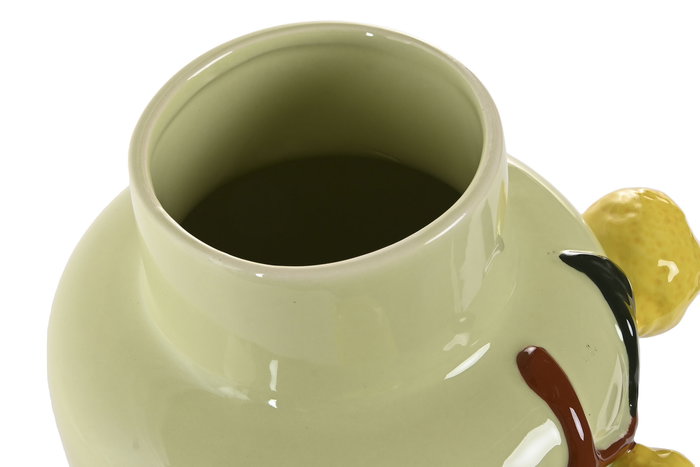 DKD Home Decor Jarrón Shabby Verde Amarillo 19 x 30 x 20 cm (2 Unidades) Cerámica Limones