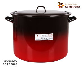 La Estrella Olla Alta con Tapa 36 cm - 30L Fuego