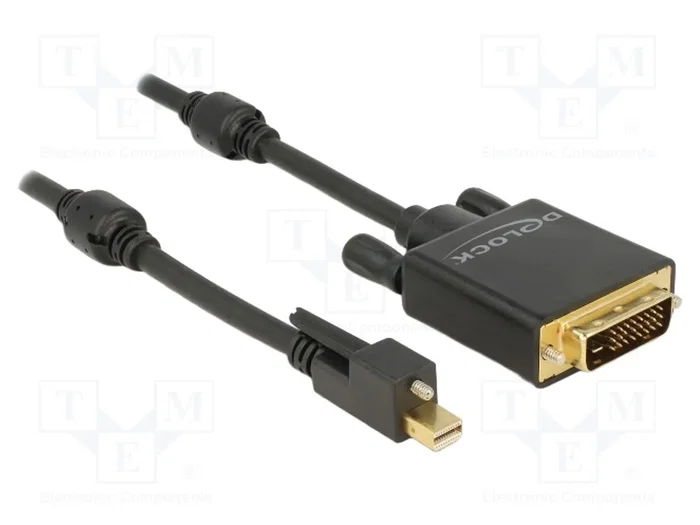 DeLOCK Cable Adaptador Mini DisplayPort 1.2 con Tornillo a DVI 4K 5 m Negro