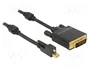DeLOCK Cable Adaptador Mini DisplayPort 1.2 con Tornillo a DVI 4K 5 m Negro