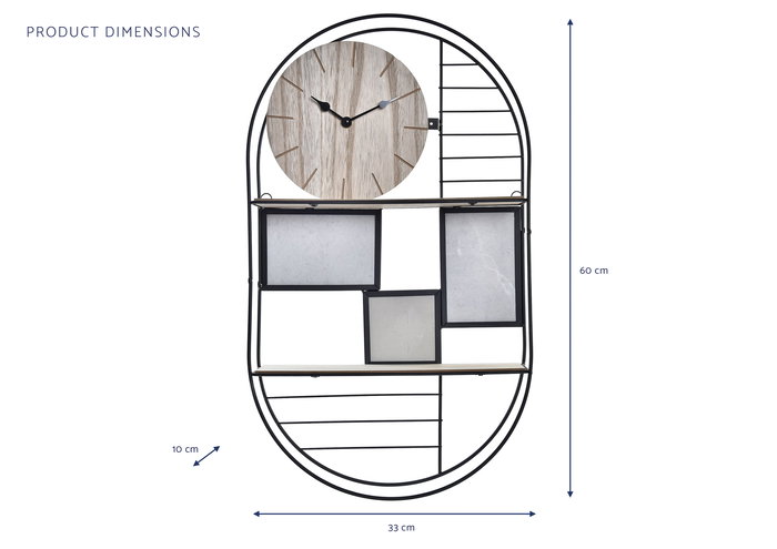 DKD Home Decor Estanteria Pared Metal y Madera Negro Marron 10 x 60 x 33 cm (4 Unidades) DKD Home Decor Estanteria Pared Metal y Madera Negro Marron 10 x 60 x 33 cm (4 Unidades)