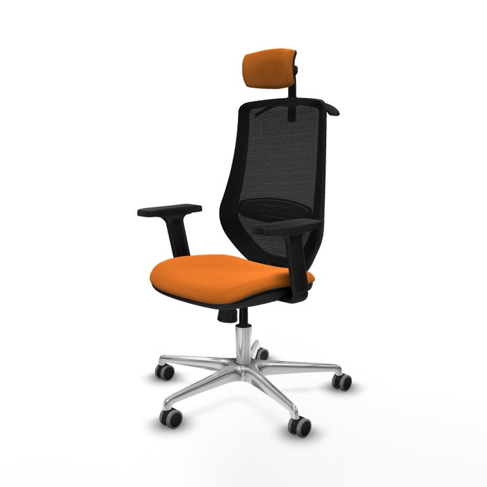 PIQUERAS Y CRESPO Silla de oficina Mardos con mecanismo Sincro, Similpiel Naranja y Malla Negro PIQUERAS Y CRESPO Silla de oficina Mardos con mecanismo Sincro, Similpiel Naranja y Malla Negro