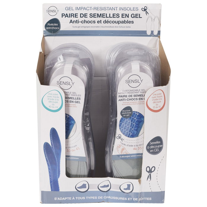Sensly Plantillas Gel Antichoque para Todo Tipo de Zapatos y Botas con Alveolos Absorbentes de Impacto Sensly Plantillas Gel Antichoque para Todo Tipo de Zapatos y Botas con Alveolos Absorbentes de Impacto