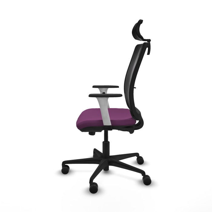 PIQUERAS Y CRESPO Silla de oficina Haches con mecanismo Sincro/Traslack, Morado y Negro