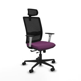 PIQUERAS Y CRESPO Silla de oficina Haches con mecanismo Sincro/Traslack, Morado y Negro