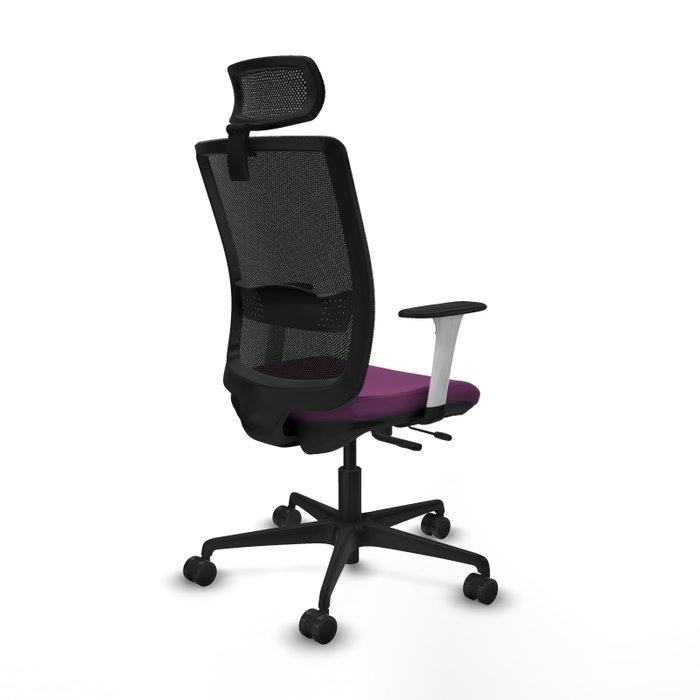 PIQUERAS Y CRESPO Silla de oficina Haches con mecanismo Sincro/Traslack, Morado y Negro
