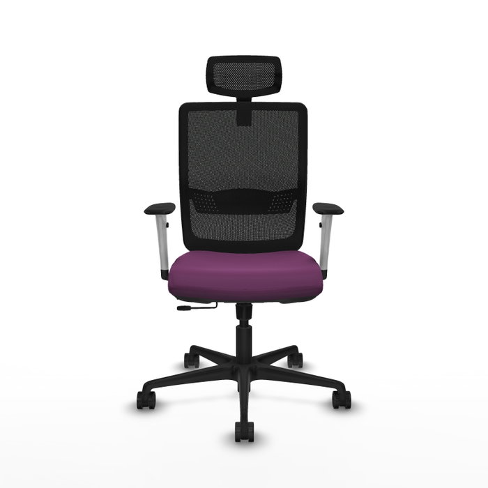 PIQUERAS Y CRESPO Silla de oficina Haches con mecanismo Sincro/Traslack, Morado y Negro