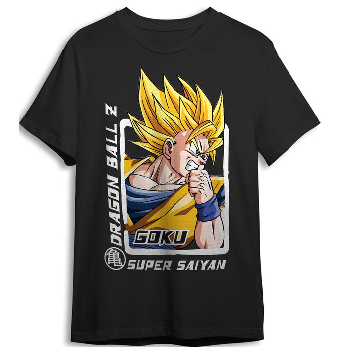 TOEI ANIMATION Camiseta Manga Dragon Ball Z - Goku Super Saiyan para Adulto - 100% Algodón 165gr - Talla S