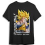 TOEI ANIMATION Camiseta Manga Dragon Ball Z - Goku Super Saiyan para Adulto - 100% Algodón 165gr - Talla S