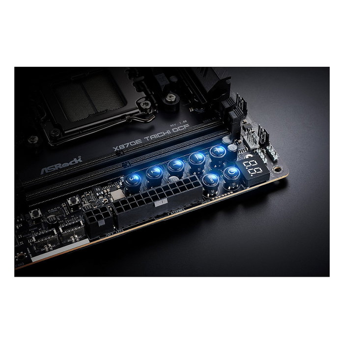 ASRock X870E Taichi, Placa Base ATX AMD AM5 para Ryzen 7000/8000/9000 Series, Chipset X870E, DDR5, Wi-Fi 7, Bluetooth 5.4, 5GbE, PCIe 5.0