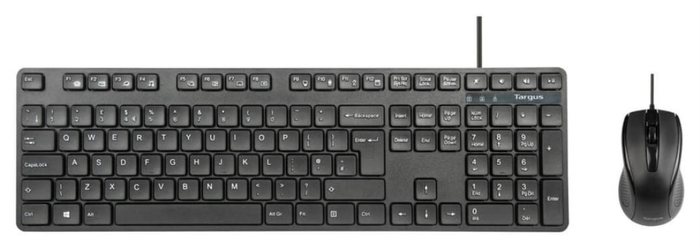 Targus Combo Teclado Español y Ratón con Cable Tamaño Normal Negro