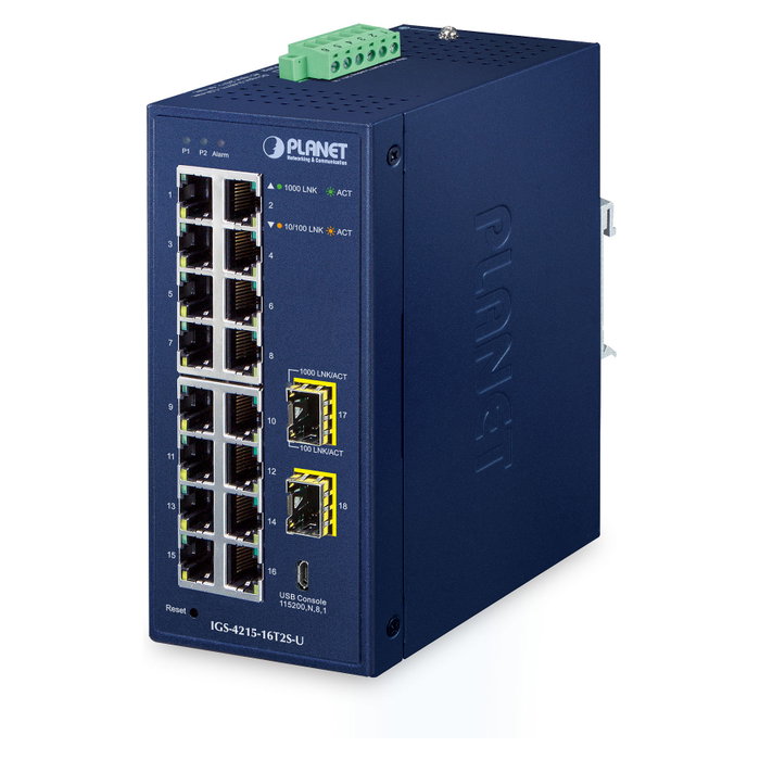 Planet IGS-4215-16T2S-U Switch Industrial Gestionado L2/L4 16 Puertos Gigabit + 2 SFP Planet IGS-4215-16T2S-U Switch Industrial Gestionado L2/L4 16 Puertos Gigabit + 2 SFP