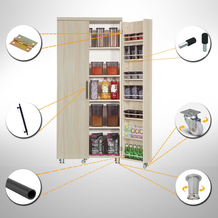 Hanah Home Guzzo Light Oak Armario Multiusos 80x180x42 cm