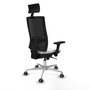 PIQUERAS Y CRESPO Silla de oficina Horna con mecanismo Sincro, Blanco y Negro