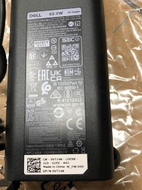 Dell Adaptador de corriente 65W con conector tipo C de 3 pines para notebooks y Chromebooks