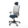 PIQUERAS Y CRESPO Silla de oficina Zulema Azul Marino y Blanco