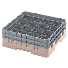 CAMBRO Cesta de lavado 16 comp. 2 alturas Beige